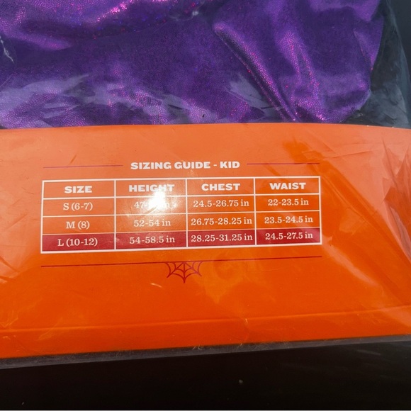 New girls midnight bat hooded jumpsuit with wings halloween costume Large 10/12 - Picture 2 of 2